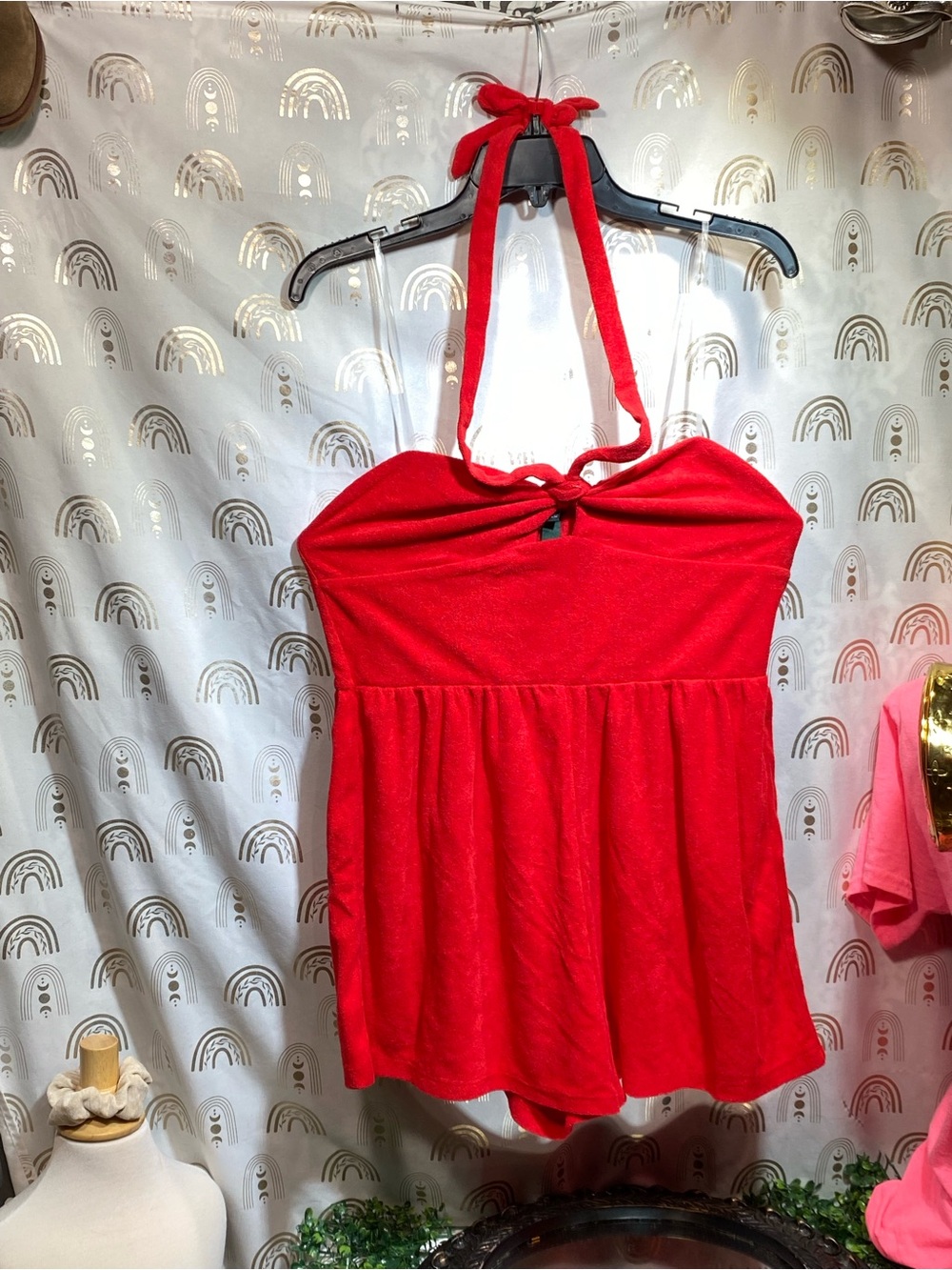 wild fable Bright Red Halter Romper